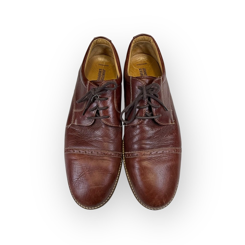 Johnston & Murphy Men's Brown Leather Cap Toe Brogue Oxford Dress Shoes Size 11M